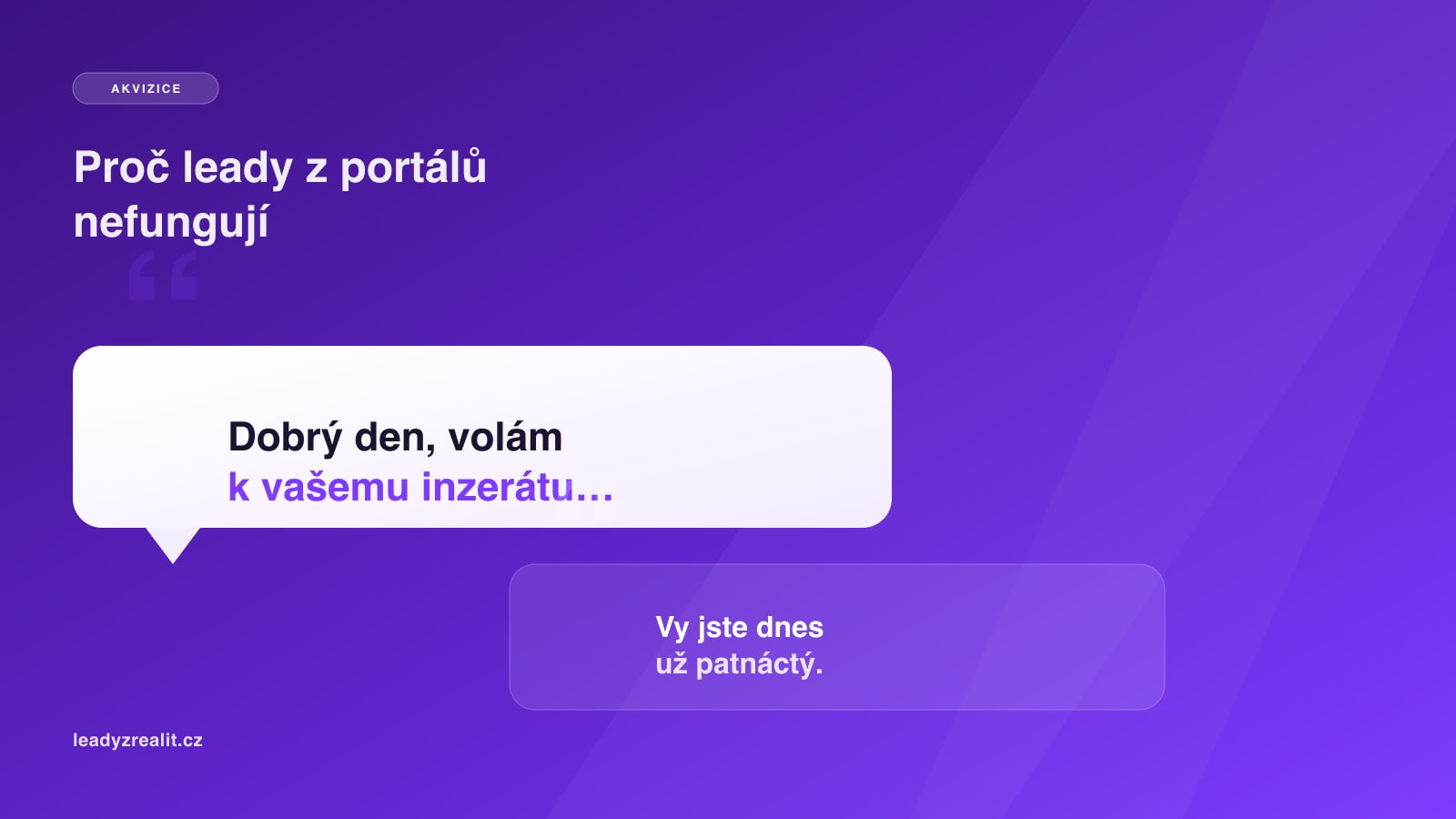 Proč leady z realitních portálů nefungují (a čím je nahradit)